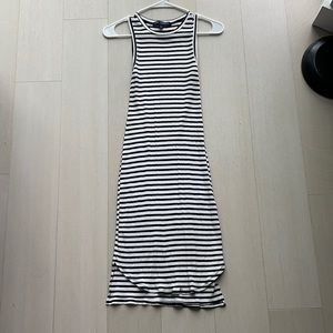 Ribbed Black and White Midi Dress